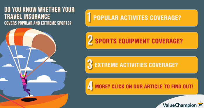 Travel insurance for extreme sports activities