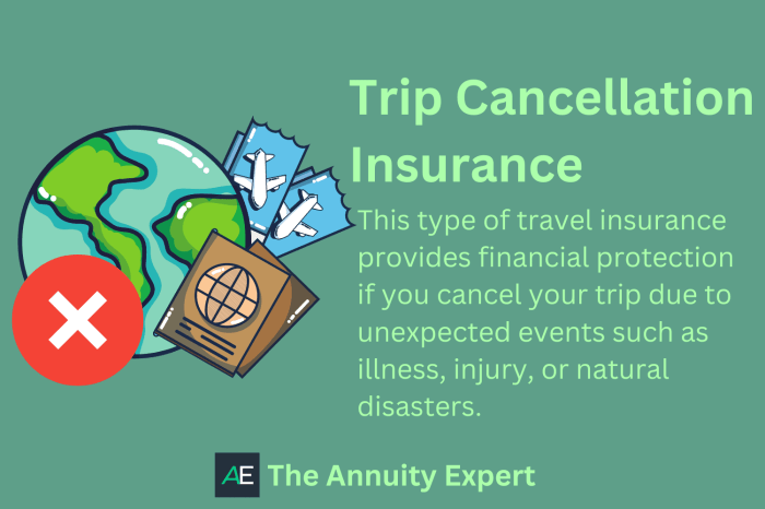 Coverage for trip cancellation due to natural disasters